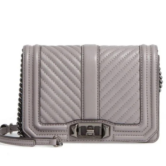 REBECCA MINKOFF Small Grey Love Crossbody purse handbag